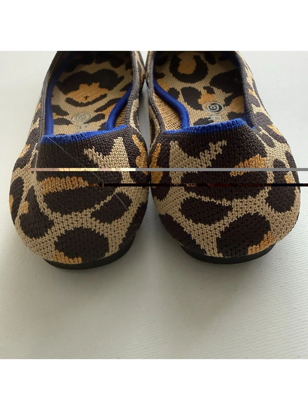Rothys The Point Womens Size 9 Leopard Animal Print Knit Pointed Toe Flats